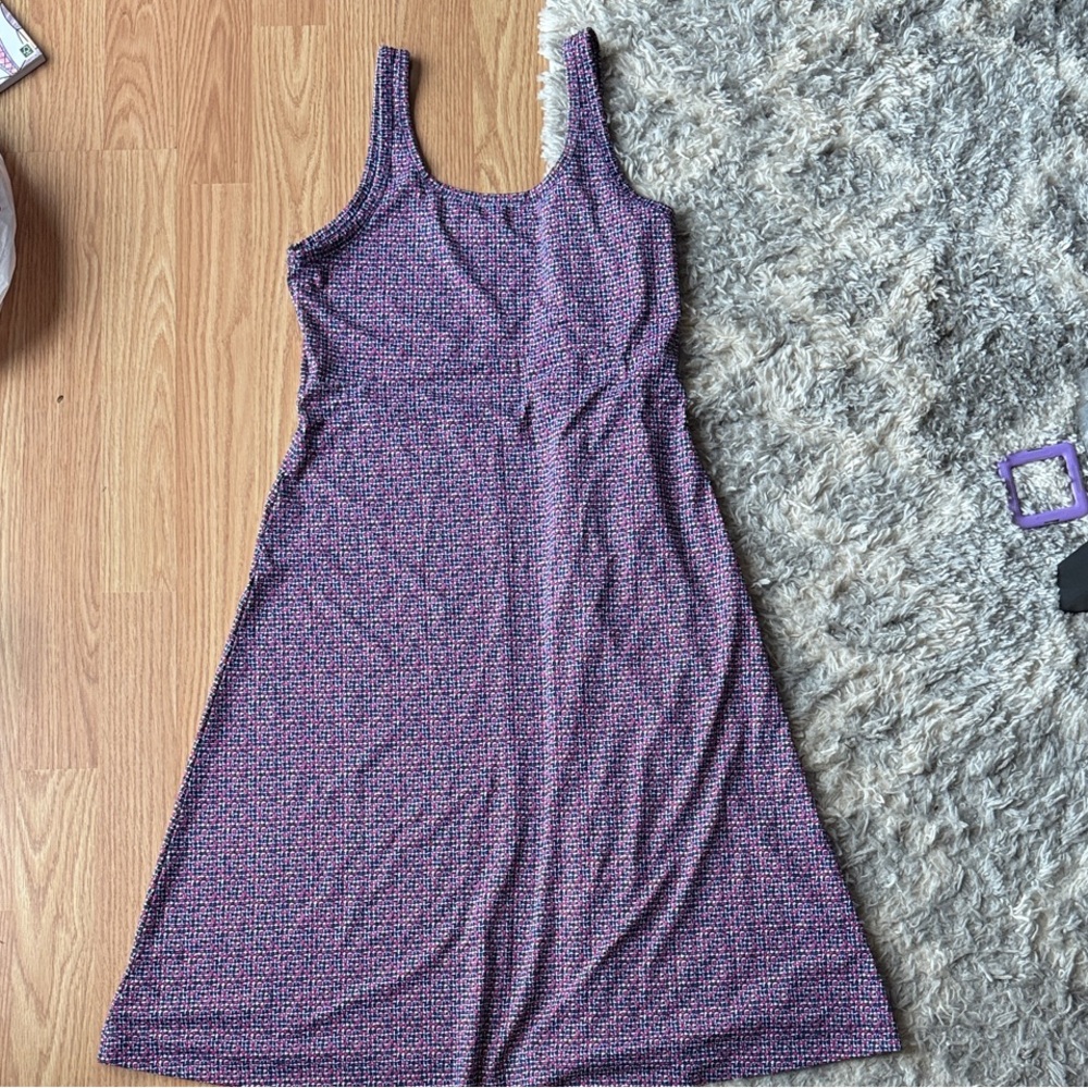 Chic Purple Patterned Midi Dress